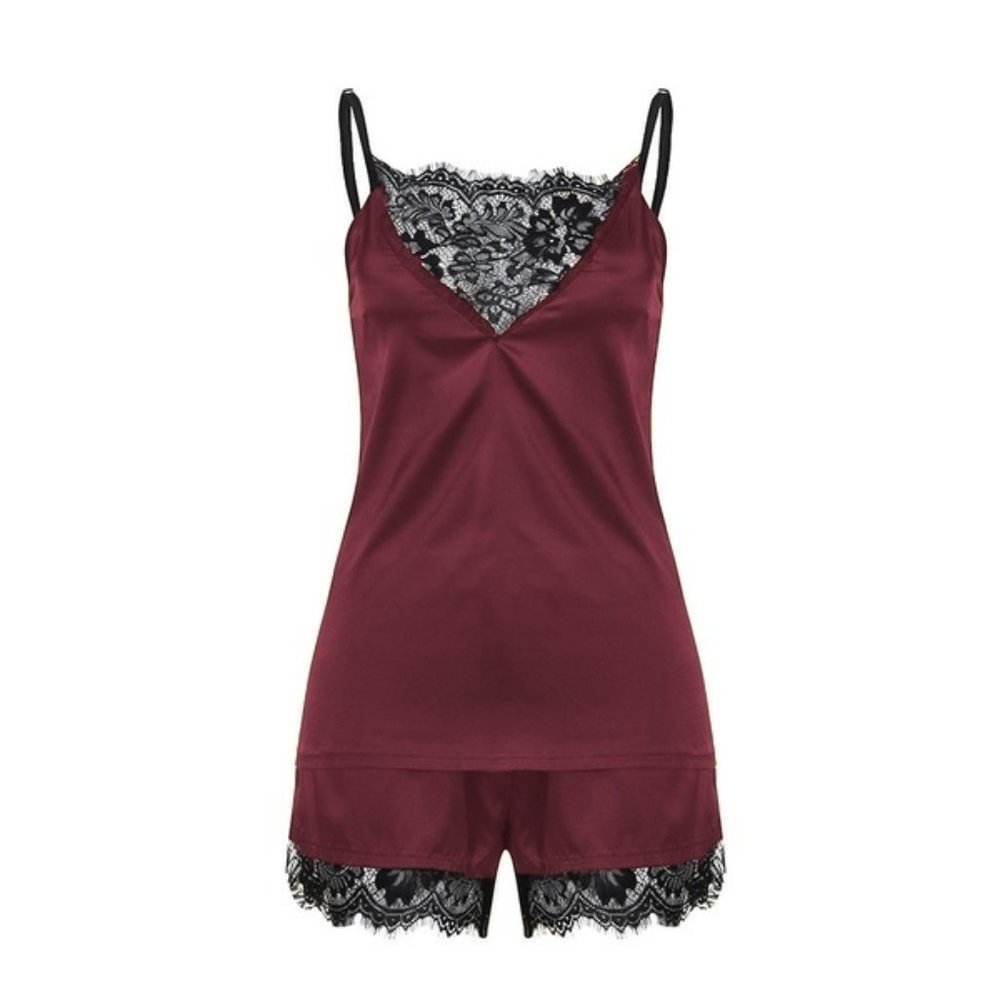 ⭐Black Lace Trim Sleep Set - Picture 1 of 7